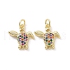 Brass Micro Pave Cubic Zirconia Charms KK-E068-VF113-2