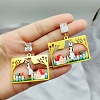 Alloy Rhinestone Stud Earrings FS-WGE0AD6-01-1