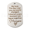 Non-Tarnish Valentine's Day 201 Stainless Steel Pendants STAS-L079-02P-08-1