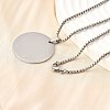 304 Stainless Steel Blank Pendant Necklaces NJEW-P329-04D-P-3
