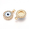 Brass Micro Pave Clear Cubic Zirconia Pendants for Women KK-T070-92A-01-2