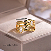 925 Sterling Silver Pave Cubic Zirconia Hollow Irregular Line Finger Rings for Women IX7954-3-3
