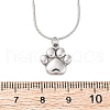 304 Stainless Steel Dog Paw Print Pendant Necklaces for Women NJEW-Z044-13P-5