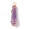 Natural Mixed Gemstone Pointed Pendants PALLOY-JF01161-2