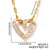 Elegant Brass Pave Clear Cubic Zirconia Heart Pendant Necklaces for Girls SZ7102-1-2