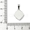 304 Stainless Steel Pave Natural Shell Flower Pendants STAS-C103-12P-3