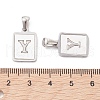 304 Stainless Steel Pave Shell Pendants STAS-G327-01P-Y-3