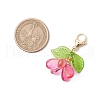 Flower Glass Pendants Decorations HJEW-MZ00213-04-3