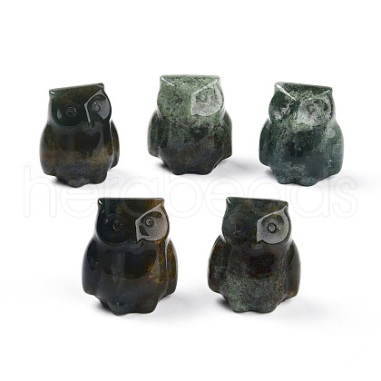 Natural Indian Agate Owl Display Decorations G-N345-04E-1