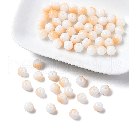 Two Tone Opaque Baking Painted Glass Beads Strands DGLA-YW0001-18A-1