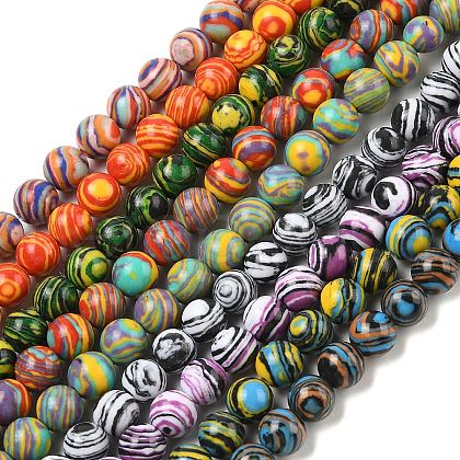 Synthetic Malachite Beads Strands G-A249-A01-01-1