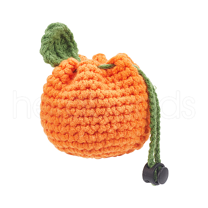  1Pc Tangerine Woolen Crochet Wallets AJEW-NB0005-93-1