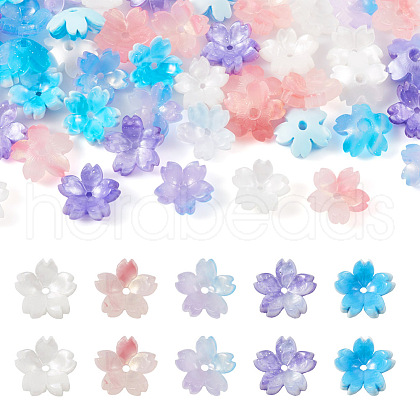 50Pcs 5 Colors Cellulose Acetate(Resin) Beads RESI-TA0001-69-1