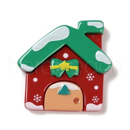 Christmas Theme Opaque Resin Cabochons RESI-F053-A02-1