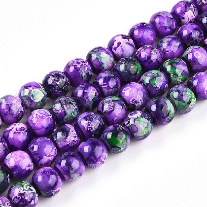 Baking Painted Glass Beads Strands X1-DGLA-N003-8mm-A07-1