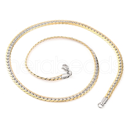 304 Stainless Steel Twist Chain Necklaces for Women NJEW-G140-08B-GP-1