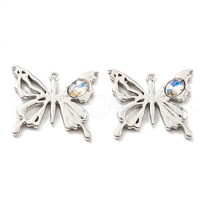 Rack Plating Alloy with Glass Pendants PALLOY-K010-43P-1