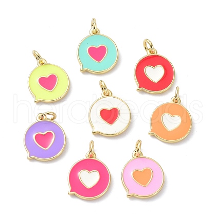 Eco-Friendly Brass Enamel Pendant KK-C220-04G-1