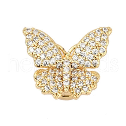 Brass Micro Pave Clear Cubic Zirconia Magnetic Clasps KK-C066-13G-1