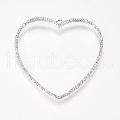 Brass Micro Pave Cubic Zirconia Pendants ZIRC-K073-46-02P-1