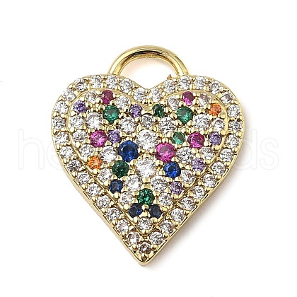 Brass Micro Pave Cubic Zirconia Pendants KK-I276-29G-01-1
