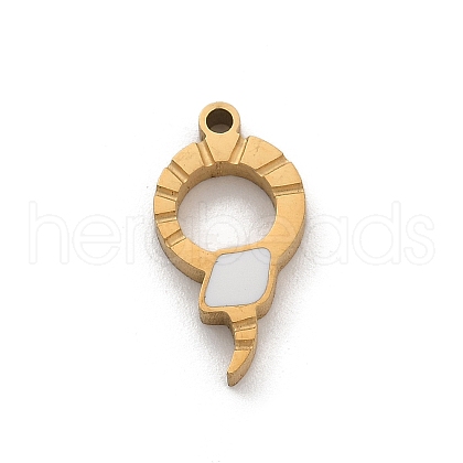 304 Stainless Steel Enamel Pendants STAS-L281-005G-1