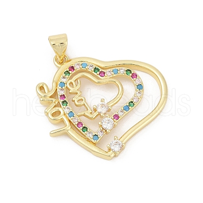 Brass Micro Pave Cubic Zirconia Pendants KK-D317-086G-1
