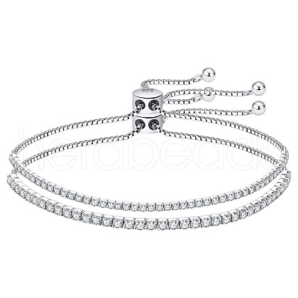 Clear Cubic Zirconia Tennis Bracelet BJEW-I314-001P-1