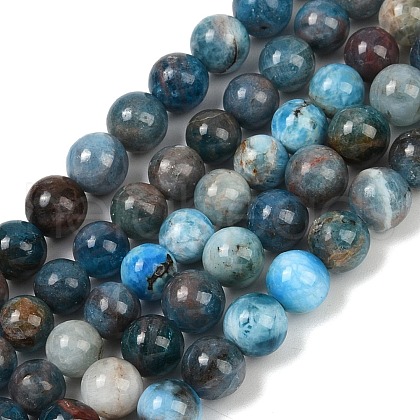 Round Natural Apatite Beads Strands G-K068-02-6mm-01-1