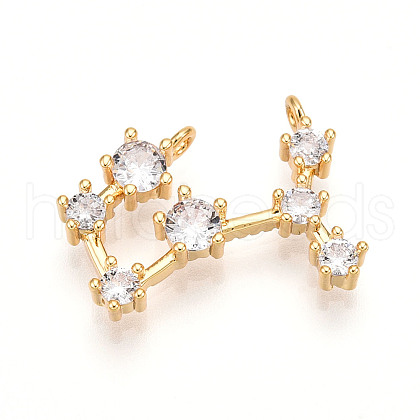 Brass Micro Pave Cubic Zirconia Pendants KK-N261-120J-G-1