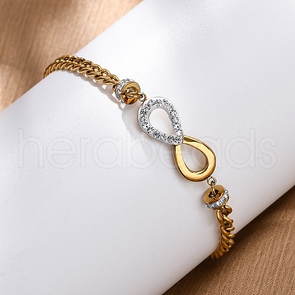 304 Stainless Steel Infinity Link Bracelets BJEW-Z099-03G-1