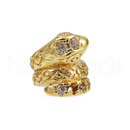 Rack Plating Brass Clear Cubic Zirconia Beads KK-L236-03B-G-1