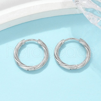 304 Stainless Steel Twist Hoop Earrings for Women EJEW-A130-02A-P-1
