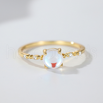 925 Sterling Silver Moonstone Finger Rings for Women HV9473-5-1