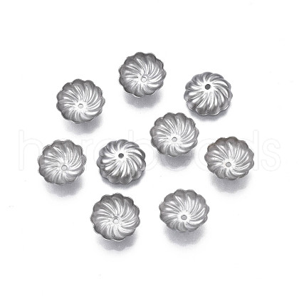 Non-Tarnish 304 Stainless Steel Bead Caps STAS-S057-50B-P-1