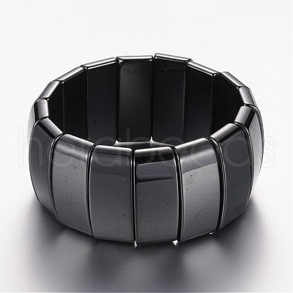 Magnetic Hematite Stretch Bracelets BJEW-D426-02-1