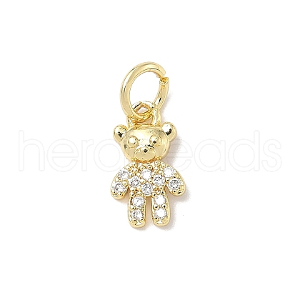 Brass Micro Pave Cubic Zirconia Charms ZIRC-I356-15G-04-1