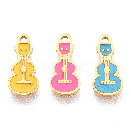 304 Stainless Steel Enamel Charms STAS-T065-48G-1