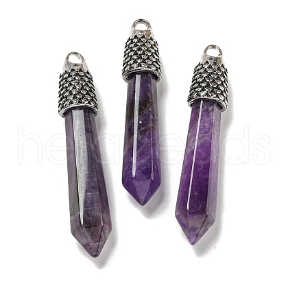 Natural Amethyst Pointed Big Pendants G-F766-02AS-06-1