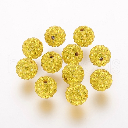 Polymer Clay Rhinestone Beads X-RB-K050-10mm-C29-1