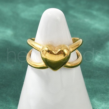304 Stainless Steel Adjustable Open Cuff Rings for Women RJEW-U063-01A-G-1