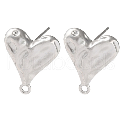 Rhodium Plated 925 Sterling Silver Stud Earrings Findings STER-K176-23P-1