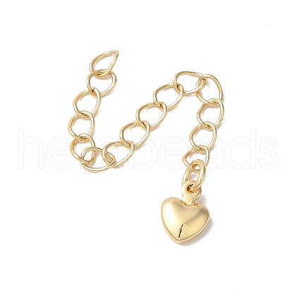 Rack Plating Brass Ends with Chain and Charms KK-F873-10LG-1