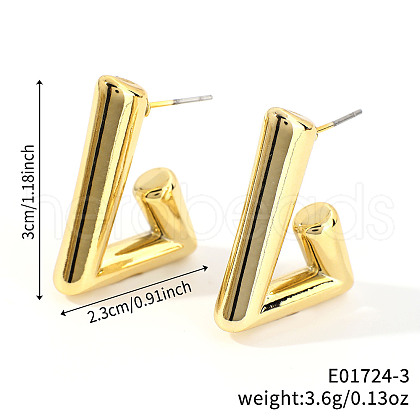 Geometric Shiny Plastic Stud Earrings FD4896-3-1