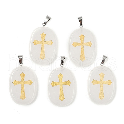 Natural Quartz Crystal Pendants G-S392-01F-1