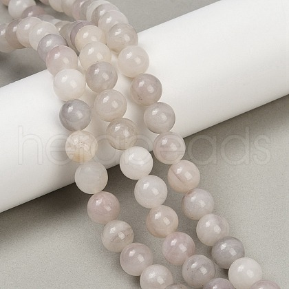 Natural Pink Rabbit Hair Rutilated Quartz Beads Strands G-H093-B05-10mm-1