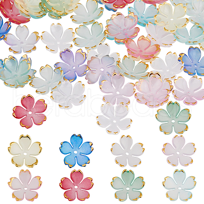SUNNYCLUE 200Pcs 8 Colors Acrylic Bead Caps OACR-SC0001-82-1