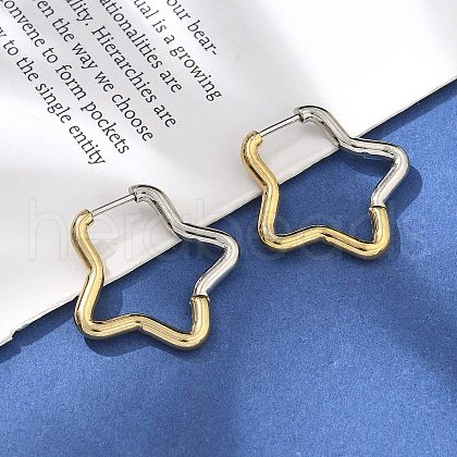 Ion Plating(IP) 304 Stainless Steel Hoop Earrings for Women EJEW-A119-13GP-02-1