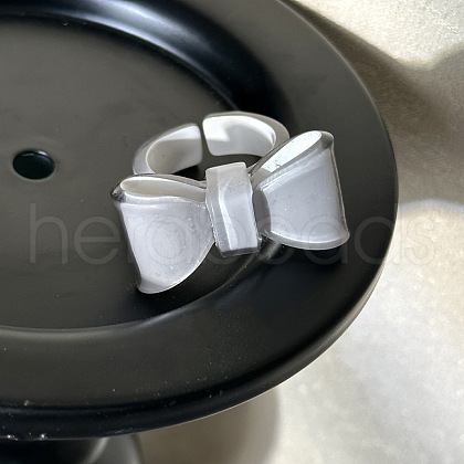 Bowknot Resin Open Cuff Rings for Women FS-WGF25F1-05-1