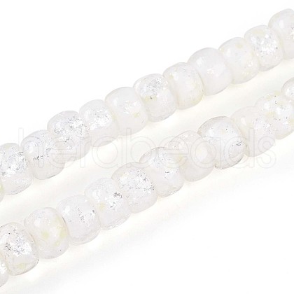Luminous Handmade Silver Foil Glass Beads Strands FOIL-N029-02B-01-1